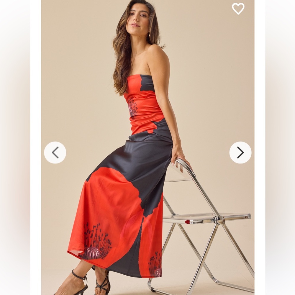 New with tags Altar’d State Alanna Floral Satin Maxi Dress - Picture 3 of 6